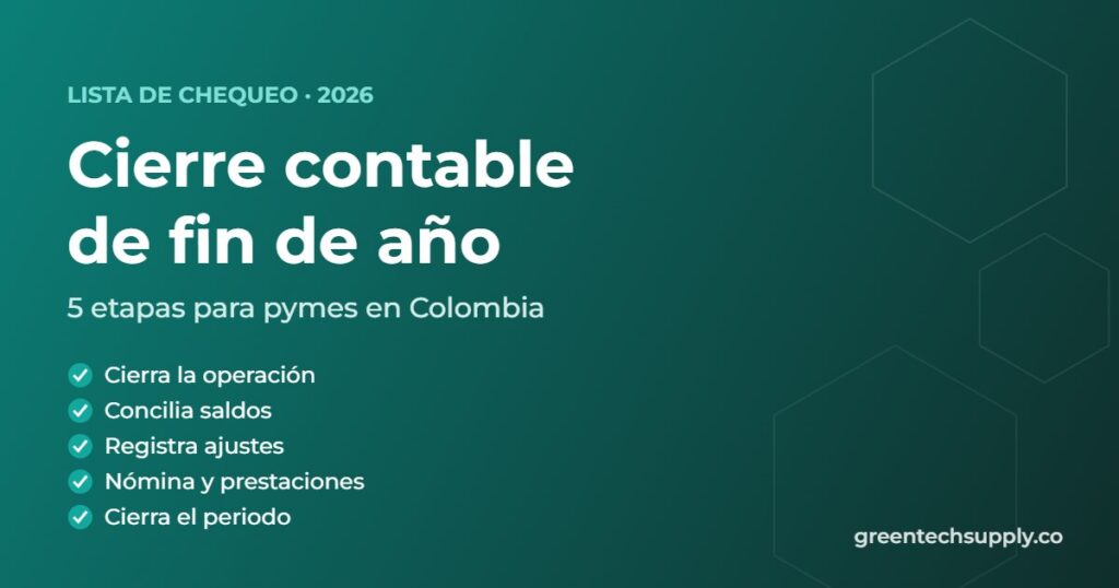Lista de chequeo para el cierre contable de fin de año en pymes de Colombia