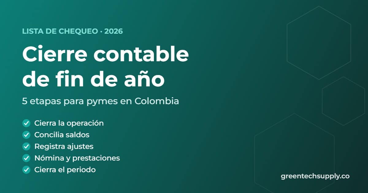 Lista de chequeo para el cierre contable de fin de año en pymes de Colombia